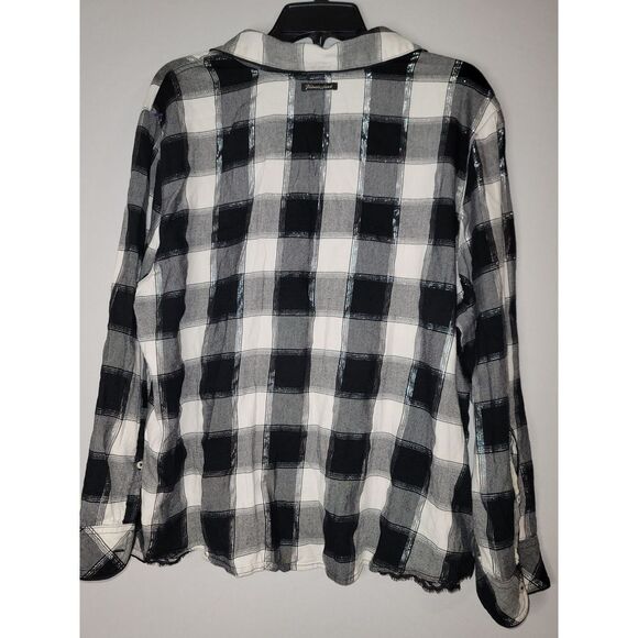 VS LONG SLEEVE Button Down PAJAMA TOP PLAID SIZE XL. - Picture 2 of 11